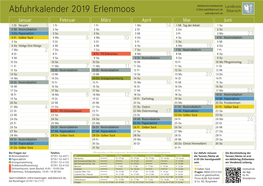Abfuhrkalender 2019 Erlenmoos