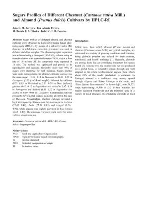 Sugars Profiles of Different Chestnut (Castanea Sativa Mill.) and Almond (Prunus Dulcis) Cultivars by HPLC-RI