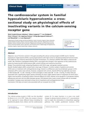 The Cardiovascular System in Familial Hypocalciuric Hypercalcemia: A