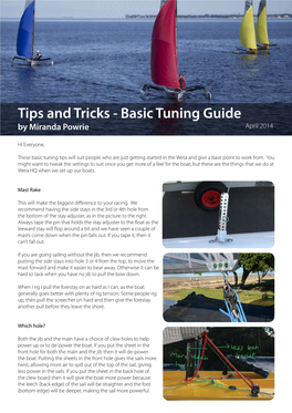 Tips and Tricks - Basic Tuning Guide by Miranda Powrie April 2014