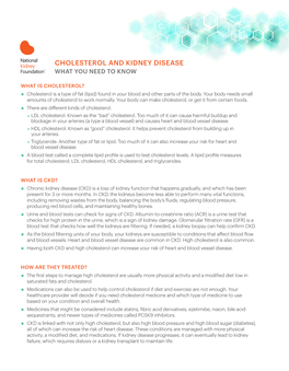 Cholesterol and Kidney Disease What You Need to Know