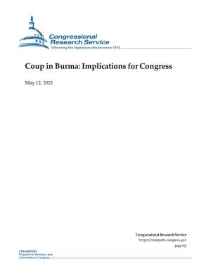 Coup in Burma: Implications for Congress