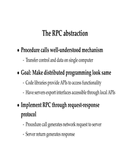 The RPC Abstraction