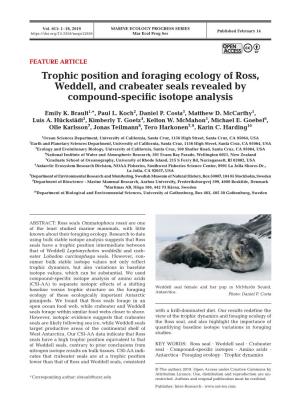 Trophic Position and Foraging Ecology of Ross, Weddell, and Crabeater Seals Revealed by Compound-Specific Isotope Analysis