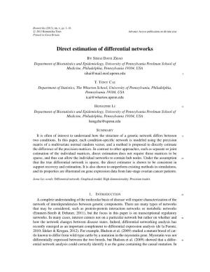 Direct Estimation of Differential Networks