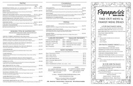 Take-Out Menu & Family Meal Deals