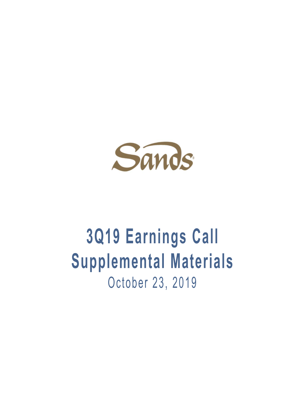 3Q19 Earnings Call Supplemental Materials October 23, 2019 Index – 3Q19 Supplementary Materials