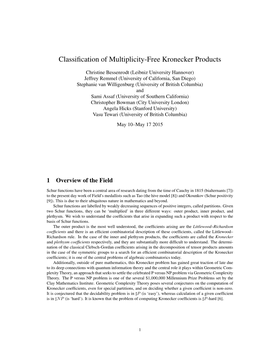 Classification of Multiplicity-Free Kronecker Products