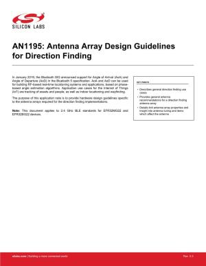 AN1195: Antenna Array Design Guidelines for Direction Finding