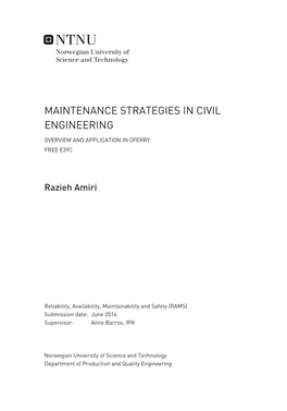 Maintenance Strategies in Civil Engineering