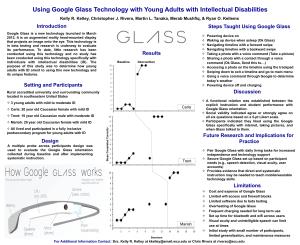Using Google Glass Technology with Young Adults with Intellectual Disabilities Kelly R