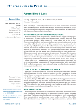 Acute Blood Loss