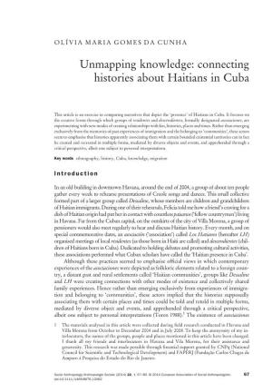 Unmapping Knowledge: Connecting Histories About Haitians in Cuba
