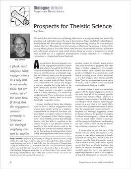 Prospects for Theistic Science