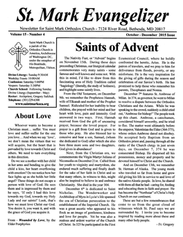 St. Mark Evangelizer Newsletter for St