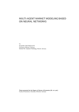 Multi-Agent Market Modeling Based on Neural Networks