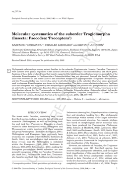 Molecular Systematics of the Suborder Trogiomorpha (Insecta: Psocodea: ‘Psocoptera’)