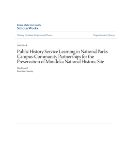 Public History Service Learning in National Parks Campus-Community