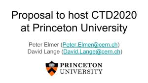CTD2020 at Princeton University