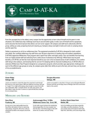 To Read More About Our Wilderness Trips Program!