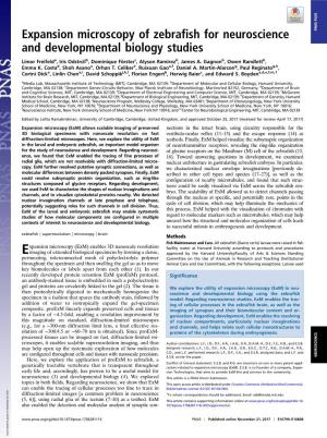 Expansion Microscopy of Zebrafish for Neuroscience and Developmental
