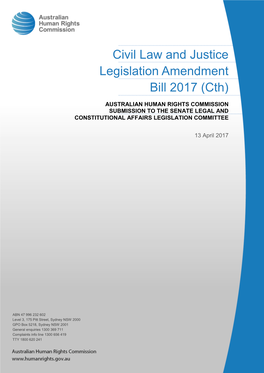 Civil Law and Justice Legislation Amendment Bill 2017 (Cth)
