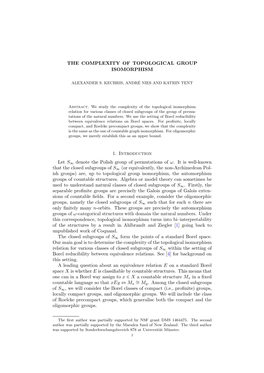 The Complexity of Topological Group Isomorphism