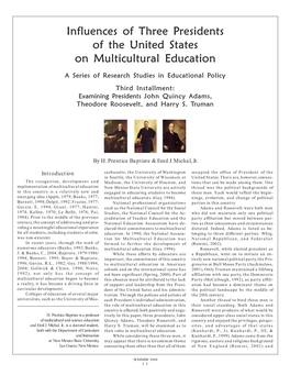 Influences of Three Presidents of the United States on Multicultural Education
