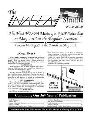 May 2016 NASFA Shuttle