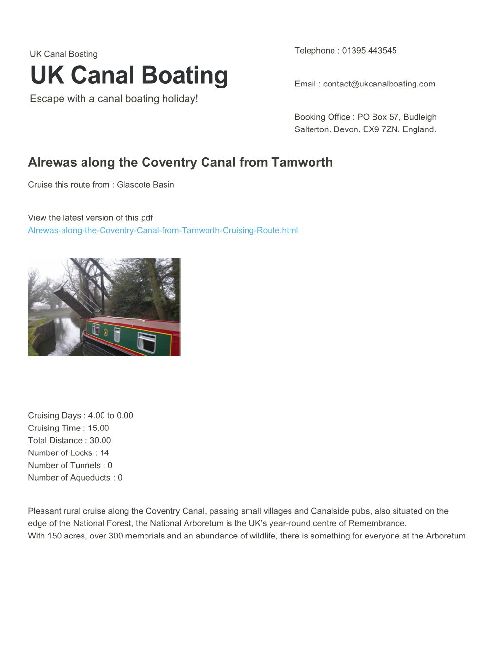 Alrewas Along the Coventry Canal from Tamworth | UK Canal Boating