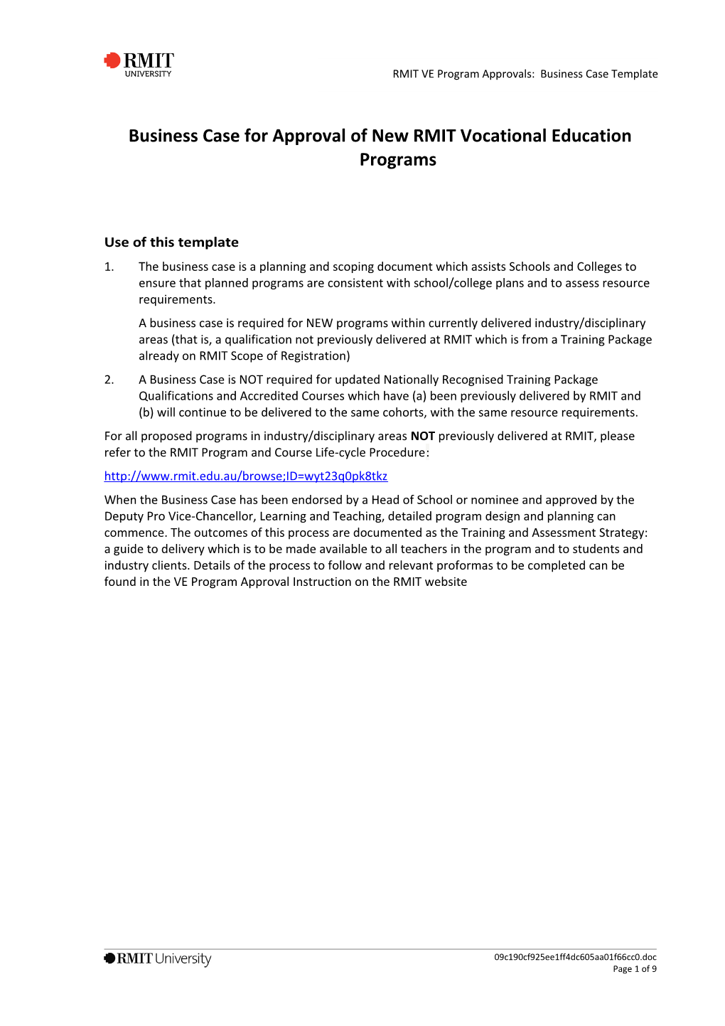 VET Program Development, Registration and Quality Management