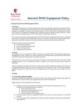 Internet DMZ Equipment Policy