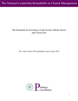 The Standards for Excellence Code for the Catholic Sector and Canon Law