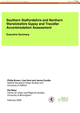 Southern Staffordshire and Northern Warwickshire Gypsy and Traveller Accommodation Assessment