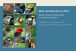 Birds with Silviculture in Mind Birder's Dozen Pocket Guide Forvermont Foresters