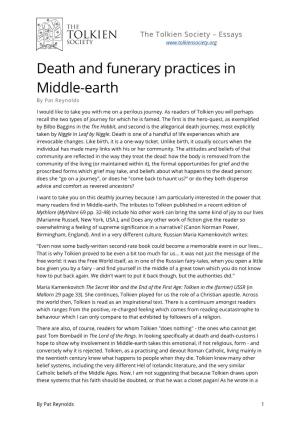 Death and Funerary Practices in Middle-Earth by Pat Reynolds