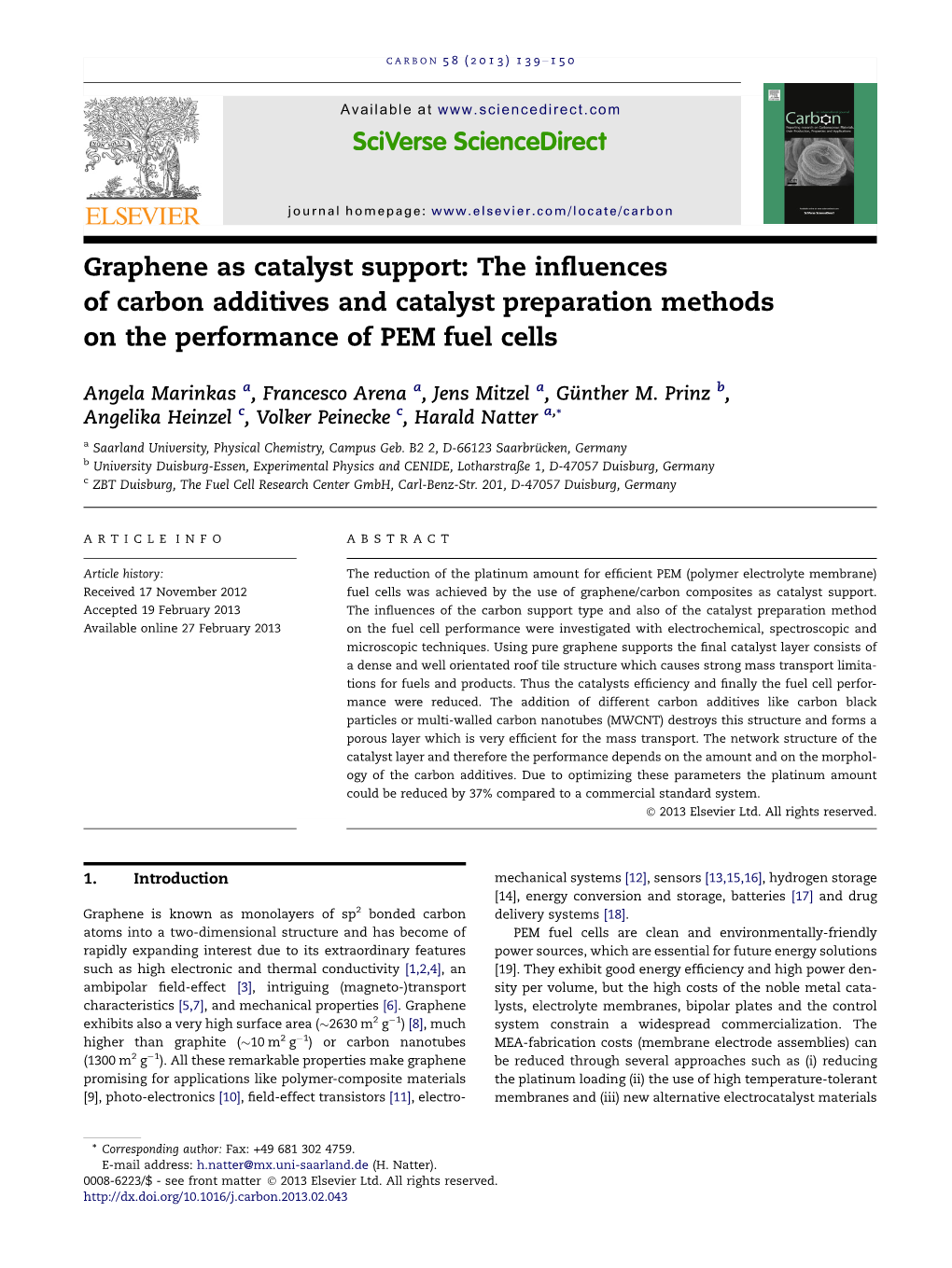 Graphene As Catalyst Support: the Inﬂuences of Carbon Additives and Catalyst Preparation Methods on the Performance of PEM Fuel Cells