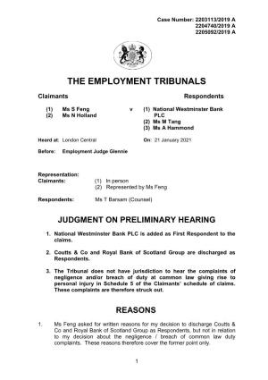 The Employment Tribunals