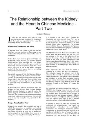 The Relationship Between the Kidney and the Heart in Chinese Medicine - Part Two