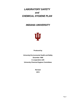 LABORATORY SAFETY and CHEMICAL HYGIENE PLAN