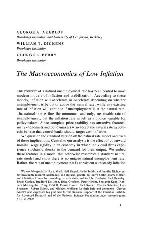 The Macroeconomics of Low Inflation