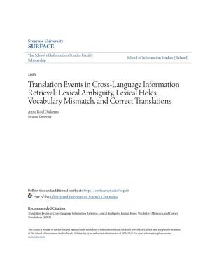Translation Events in Cross-Language Informationretrieval