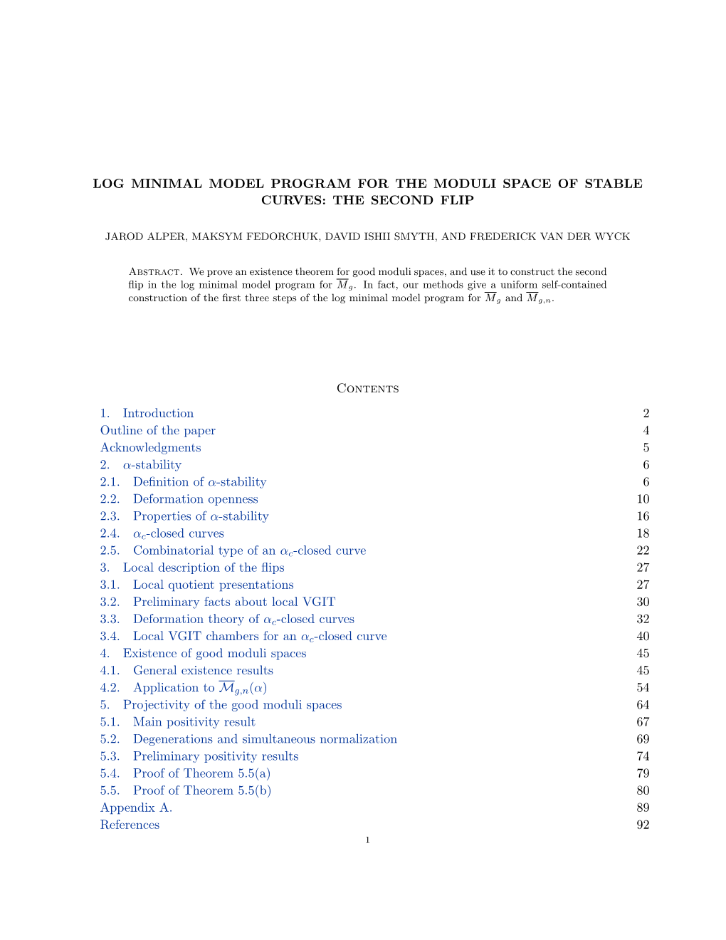 Log Minimal Model Program for the Moduli Space of Stable Curves: the Second Flip