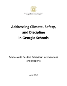 Addressing Climate, Safety, and Discipline in Georgia Schools