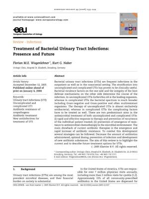 Treatment of Bacterial Urinary Tract Infections: Presence and Future