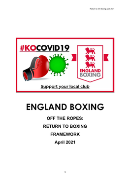 Return to Boxing Framework (April 2021) Guidance