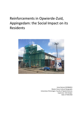 Reinforcements in Opwierde-Zuid, Appingedam: the Social Impact on Its Residents