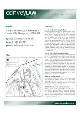 CONVEY LAW Map and Directions.Qxd