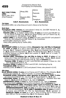 Consigned by Kilmore Stud the Property of a Partnership Zafonic Gone West Zaizafon Iffraaj