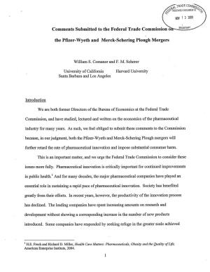 The Pfizer-Wyeth and Merck-Schering Plough Mergers